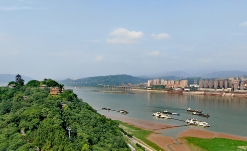 光影-风光-航拍-丰都-河 图片素材