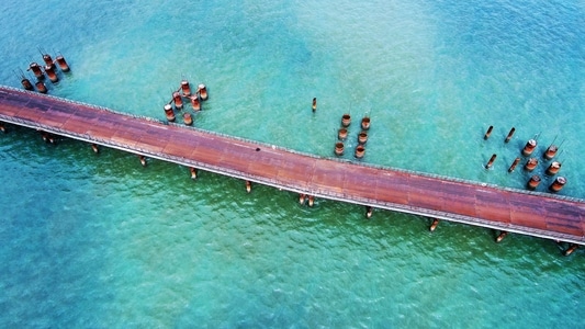 海口市-航拍-光影-风光-海南省 图片素材