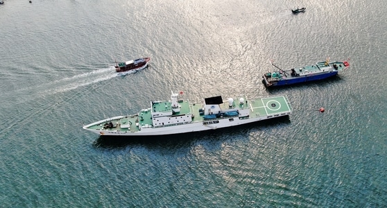 海南省-光影-风光-航拍-海上 图片素材