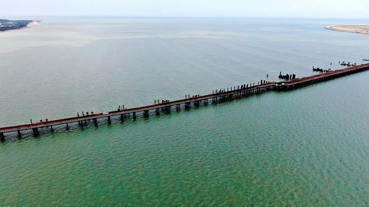 海口市-航拍-光影-风光-海南省 图片素材