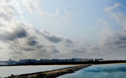 海口市-光影-风光-城市-海 图片素材