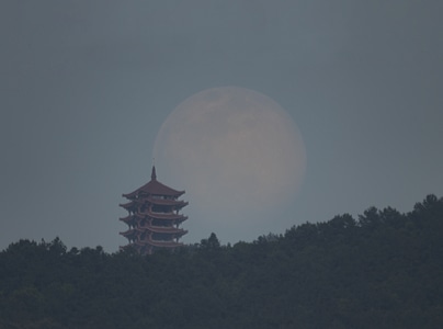重庆-大月亮-夜景-建筑-风景 图片素材