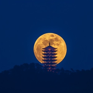 建筑-重庆-风光-风景-超级月亮 图片素材