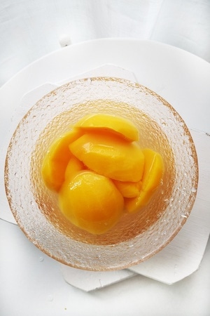 早餐-美好生活-黄桃-水果-果实 图片素材