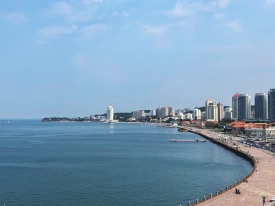 烟台市-海边-城市-城市风光-建筑 图片素材