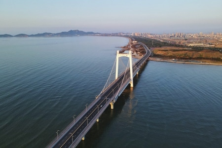 烟台市-海滨-海边-桥-桥梁 图片素材