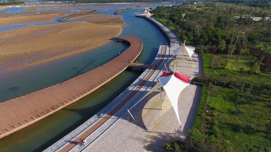 生活-自然-辛安河-遮阳棚-辛安河入海口 图片素材