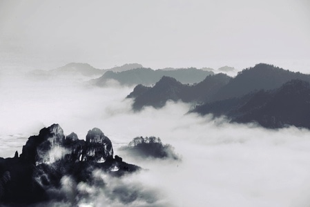 黑白-山雾-风景-风光-自然 图片素材