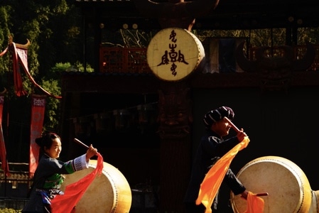 旅拍-苗鼓-女人-女性-美女 图片素材