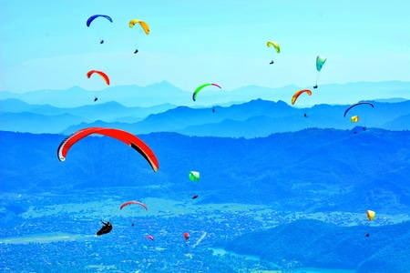 滑翔伞-航拍-滑翔伞-风景-风光 图片素材