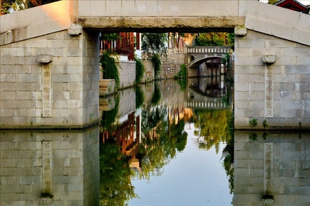 旅行-水乡-古镇-河流-石拱桥 图片素材
