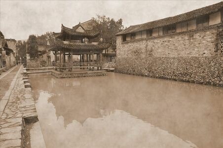 宋代-古村落-房屋-村落-古村落 图片素材