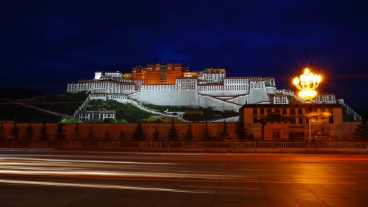 西藏-拉萨-旅行-慢门-布达拉宫 图片素材
