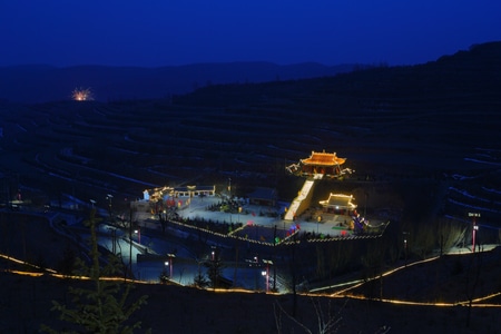风光-春节-过年-夜景-宁夏 图片素材