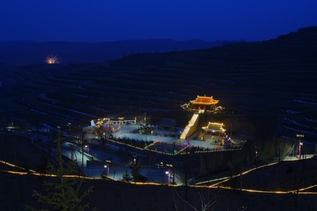 风光-春节-过年-夜景-宁夏 图片素材