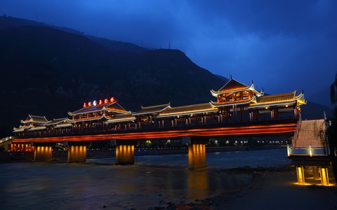 风光-夜景-四川-汶川-汶川巨变 图片素材