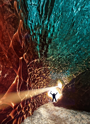 光-方向-冰洞-洞穴-光束 图片素材