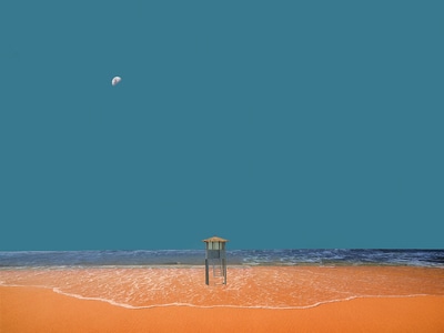 糖果色-海滩寂静-人生淡泊-海滩-风景 图片素材