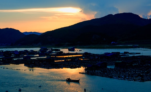 原创-大海-落日余晖-晚霞-风景 图片素材