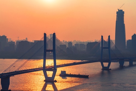桥-武汉市-长江二桥-桥-斜拉桥 图片素材