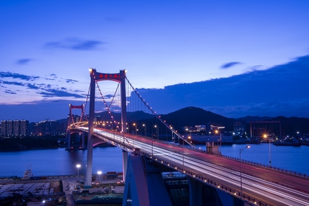 风光-大桥-夜色-车流-生活 图片素材