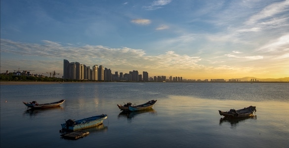 渔船-早晨-等待-出航-风景 图片素材