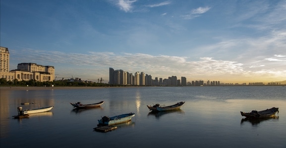 渔船-早晨-等待-出航-风景 图片素材