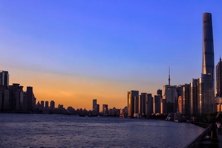 夕阳-浦江两岸-陆家嘴-建筑-城市 图片素材
