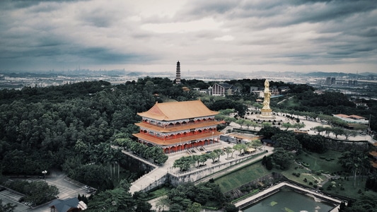 广州市-莲花山-莲花山-寺庙-佛教 图片素材