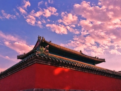 夕阳唯美-城市-天坛公园-天坛公园-古建筑 图片素材