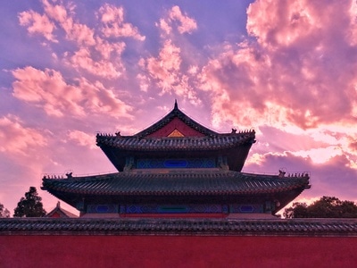 夕阳唯美-城市-天坛公园-天坛公园-古建筑 图片素材