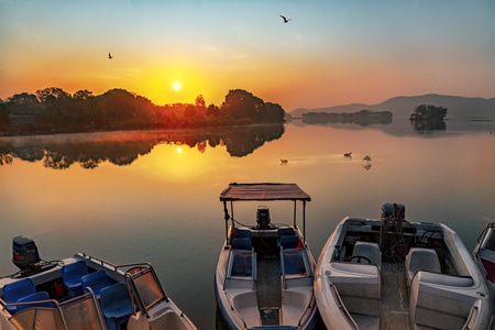 冬日暖阳-冬至小岛-风景-风光-湖 图片素材