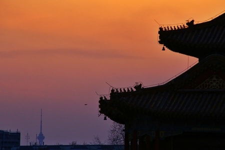 雍和宫落日-风景-古建筑-北京-雍和宫 图片素材