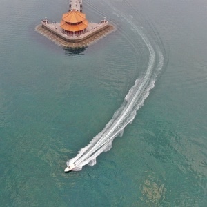 航拍-风景-栈桥-风景-海 图片素材