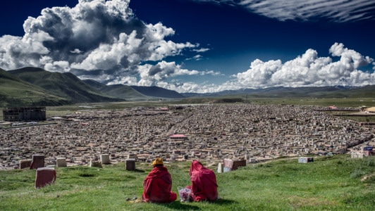 藏地-亚青寺-风光-人文-僧人 图片素材