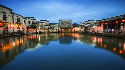 夜色-光影-建筑-风光-湖 图片素材