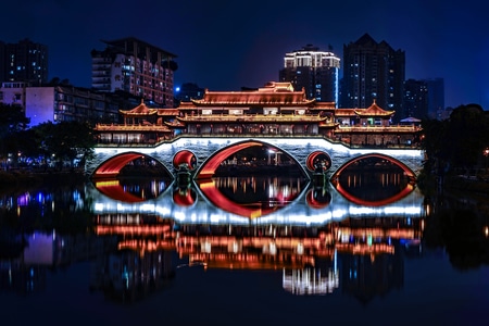旅行、夜景、-慢门、-慢生活、安逸巴适、历史、-成都九眼桥-桥 图片素材