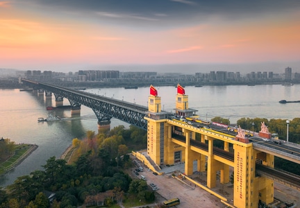 你好2020-南京-长江大桥-航拍-长江大桥 图片素材