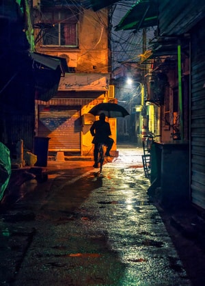 旧巷子-老城南-雨夜-雨夜-旧巷子 图片素材