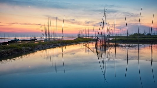 石臼湖-夕阳-风景-湖-湖泊 图片素材