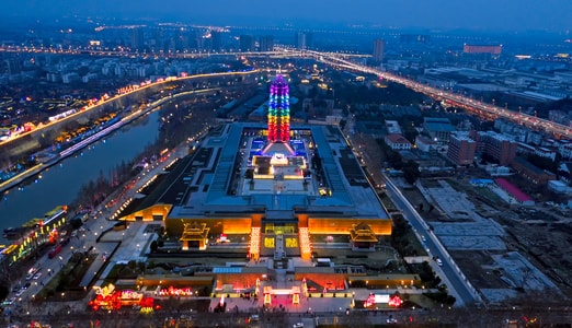 航拍-大报恩寺-春节-灯光-灯展 图片素材