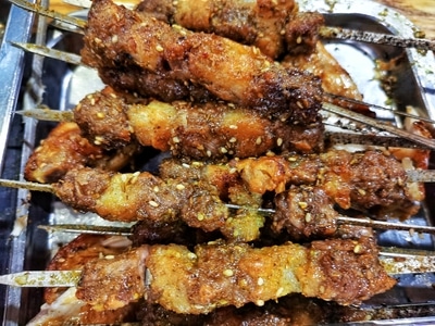 南京市-烧烤-烤肉串-宵夜-深夜放毒 图片素材