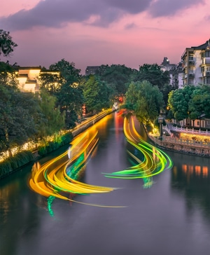 看你的城市-夜色-南京-秦淮河-慢门 图片素材