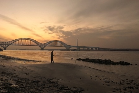 三桥-华为-手机-风光-夕阳 图片素材