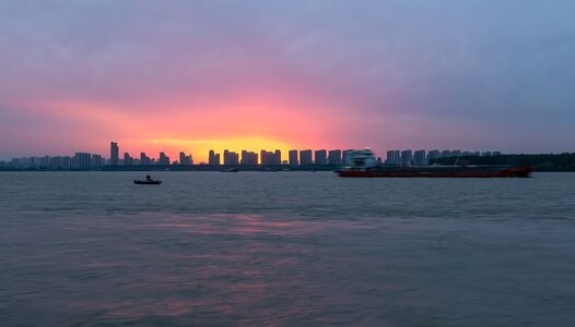 南京-长江-日落-晚霞-夕阳 图片素材
