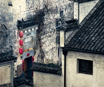 徽派建筑-老屋-高视角-风景-建筑 图片素材