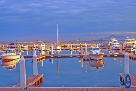 夜色-大连-游艇码头-城市风光-夜色 图片素材
