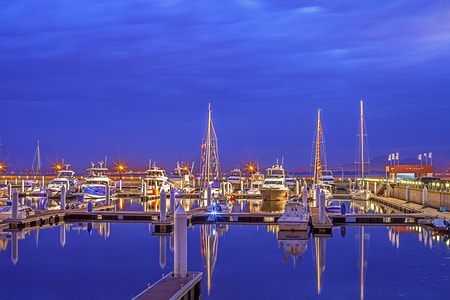 夜色-大连-游艇码头-城市风光-夜色 图片素材