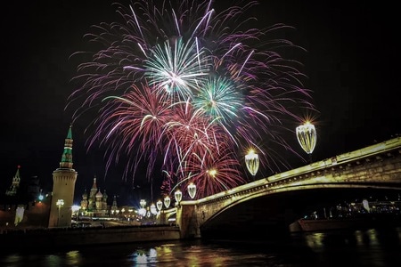 烟火-莫斯科-旅行-跨年-夜景 图片素材