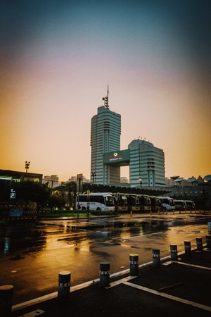 风景-胶片-广电楼-城市-建筑 图片素材